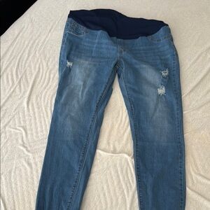 SHEIN Blue Skinny Jeans with Distressed Details